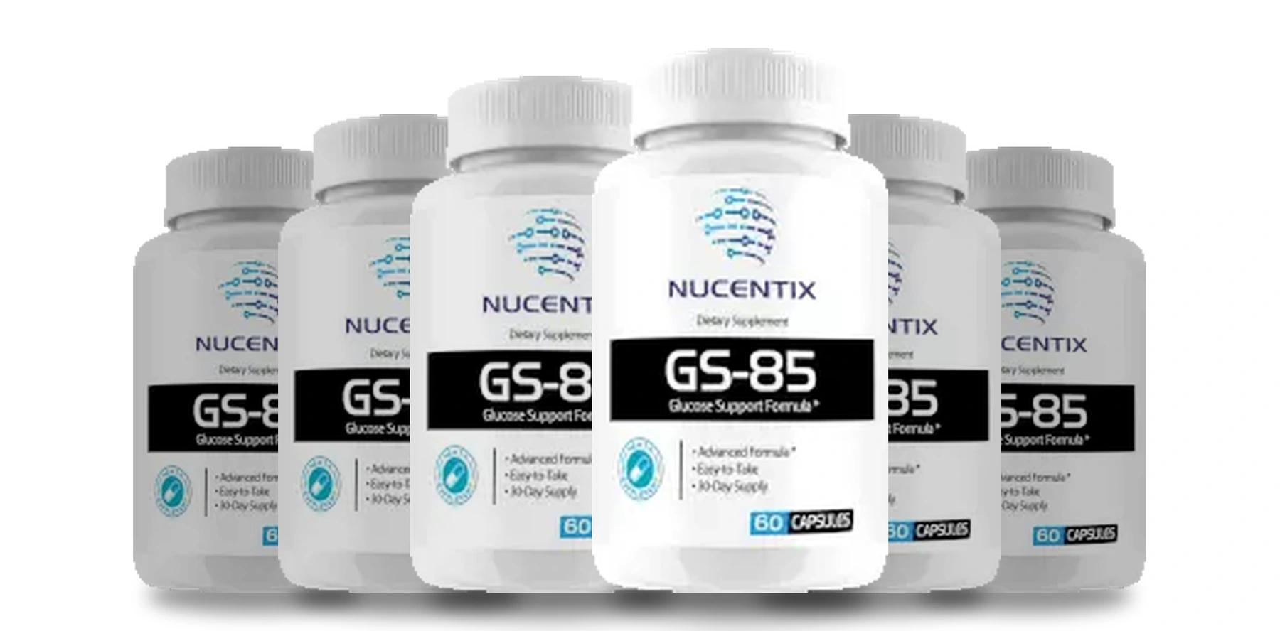 Six-bottle Nucentix GS-85 pack
